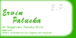 ervin paluska business card